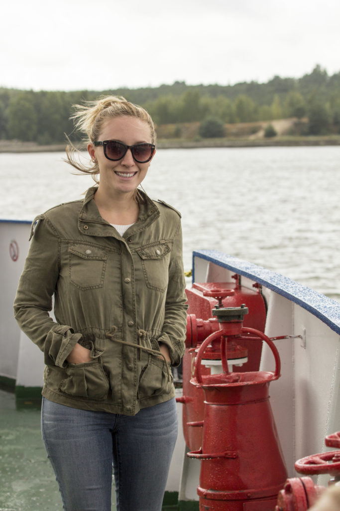 Ferry boat ride over to Nida from Klaipeda. It's a super short ride that you can bring your car onto. 