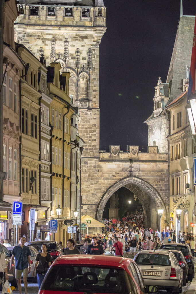 Entrance to the famous St. Charles Bridge. 