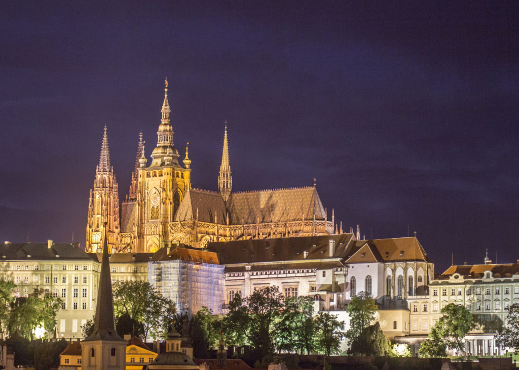 St. Vitus Cathedral all lit up at night. We could see it from our hotel, it really is stunning! 